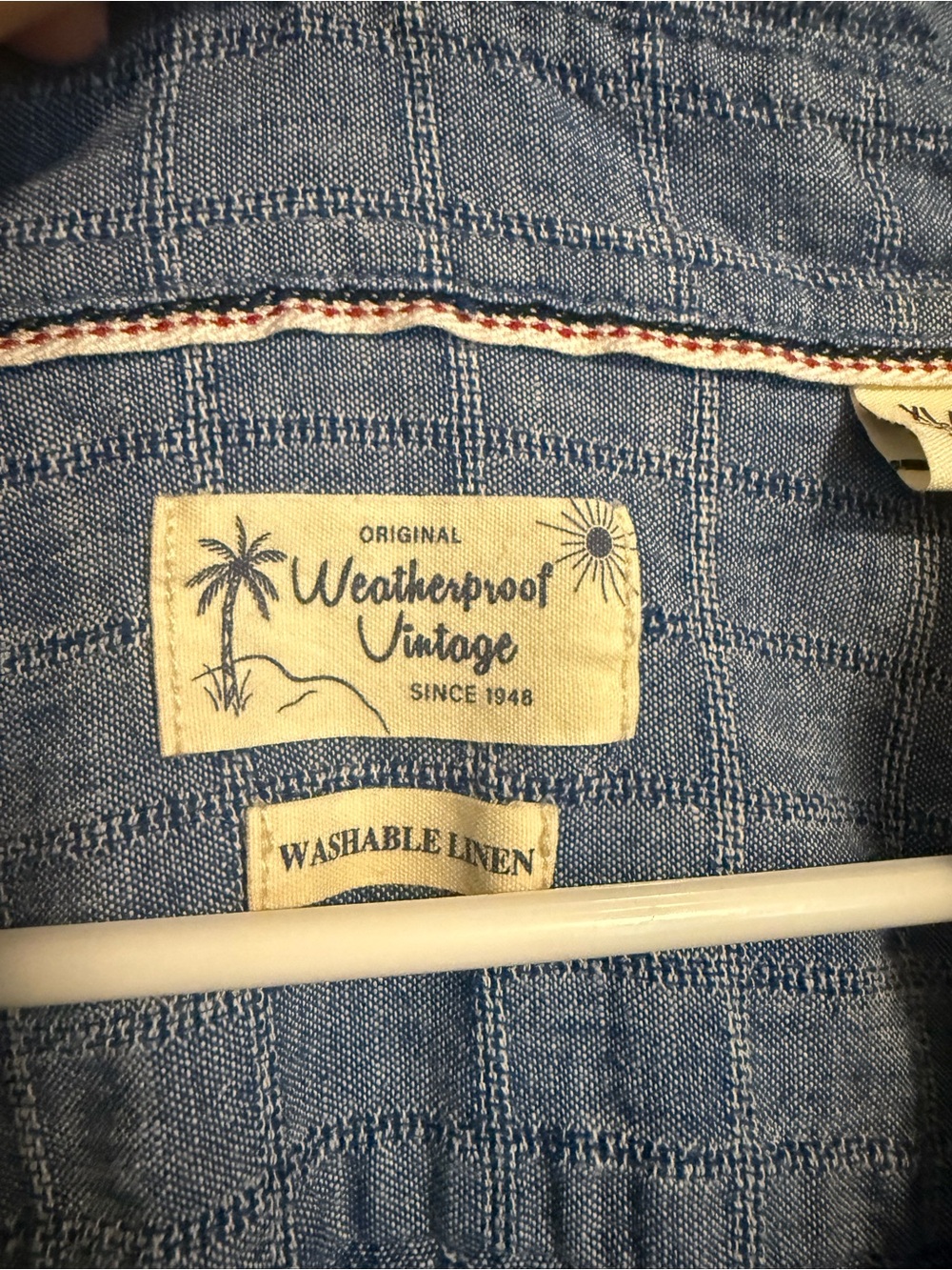 Original Weatherproof Vintage Blue Short-Sleeve Button-Up Shirt - Picture 2 of 8